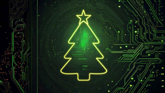 Foto cyber kerstmuurpapier