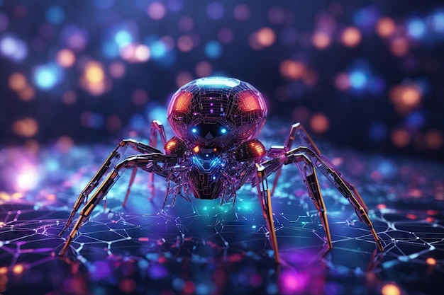 Cyber microchip spider networked ai generative