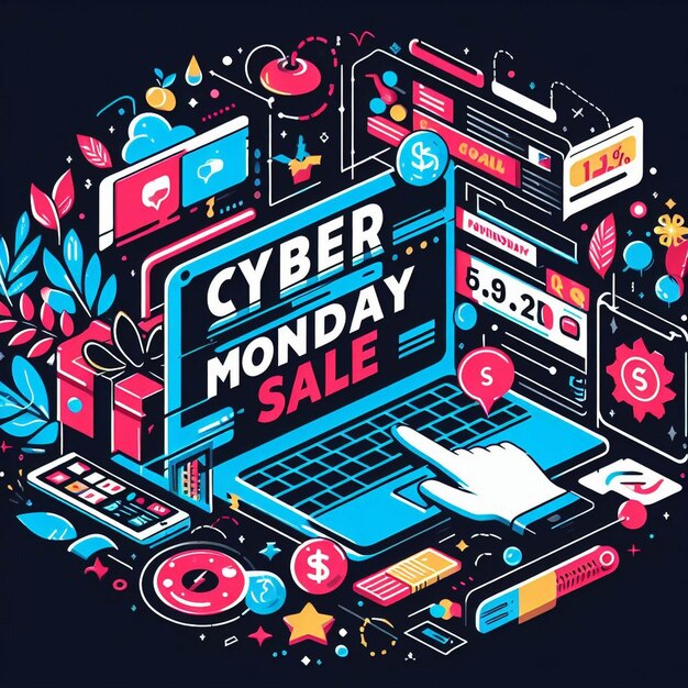 Cyber Monday Achtergrondbeelden Cyber Monday post Cyber Monday Banner Cyber Monday verkoop