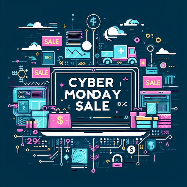 Foto immagini di sfondo di cyber monday post di cyber monday banner di vendita di cyber monday