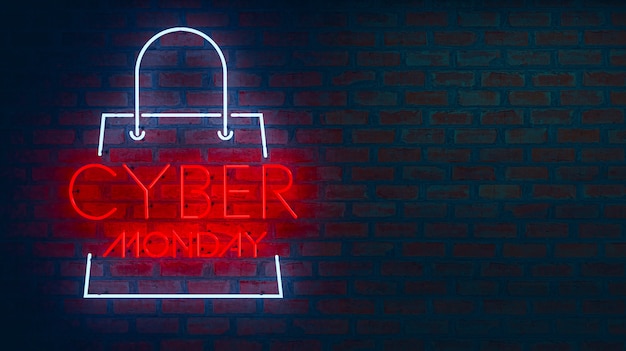 Cyber Monday-poster in neonletters