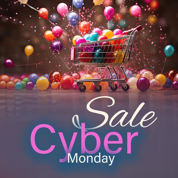 Foto modello di sfondo banner vendita cyber monday