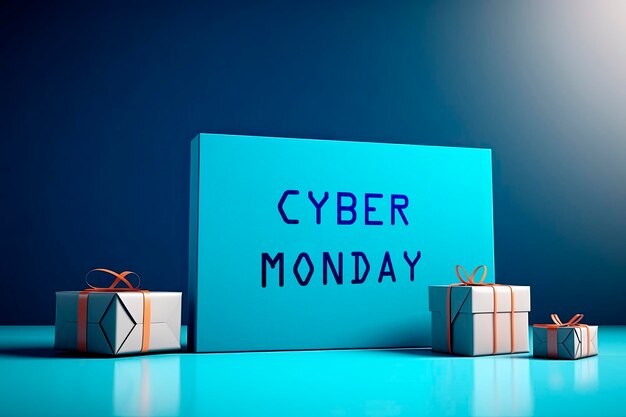 Cyber monday super sale banner Mockup