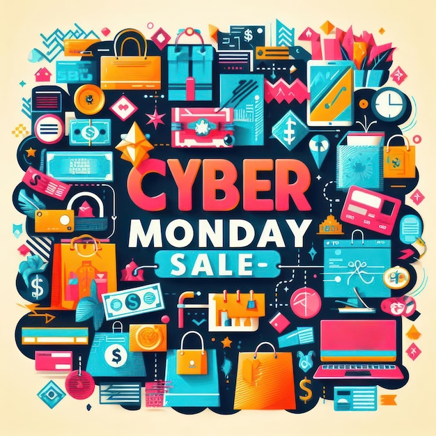 Cyber monday vibrant tech and gadget extravaganza