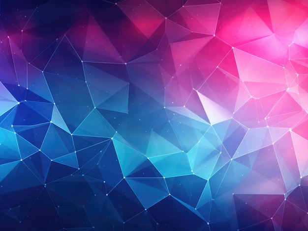 Photo cyber neon polygon background