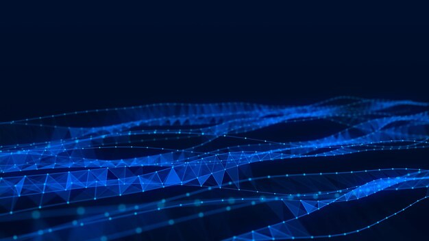 Cyber netwerk verbinding achtergrond Abstract verbindende punten en lijnen Moleculaire achtergrond met DNA