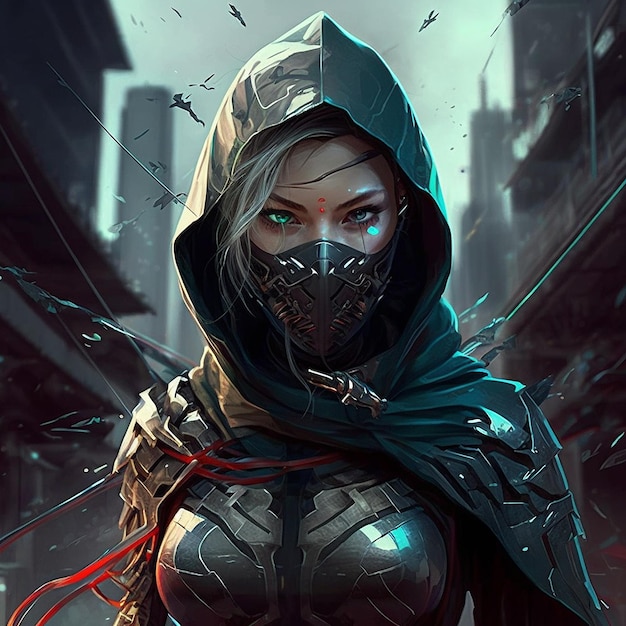 Cyber ninja woman image download