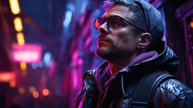 Photo cyber punk cyberpunk man cyberpunk cyberpunk style people cyberpunk gamer avatar