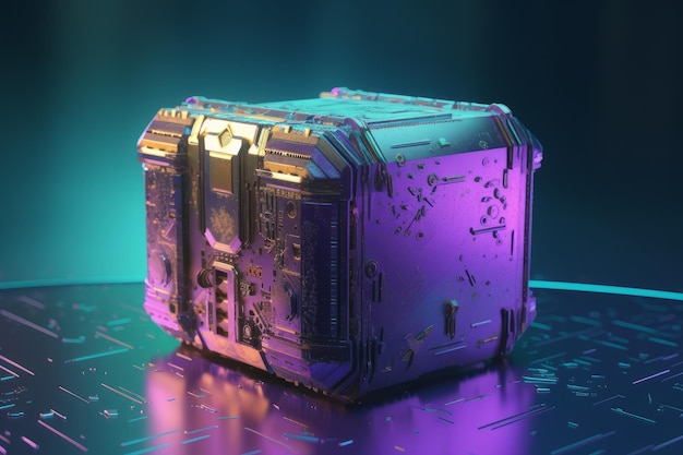 Cyber punk gift box Generate Ai