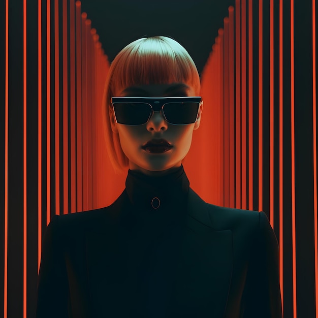 Foto modello di guerriero di alta moda cyber punk