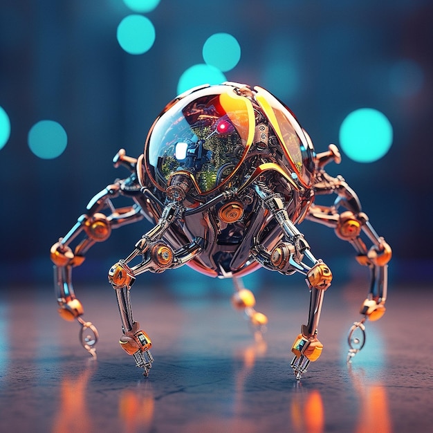 cyber robot in the form of a molecule