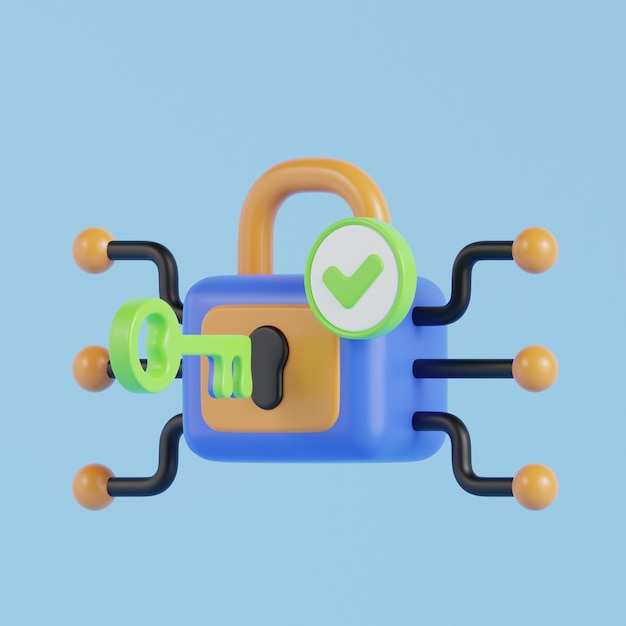 Cyber Security 3D antivirus encryptie gegevensbescherming Softwareontwikkeling