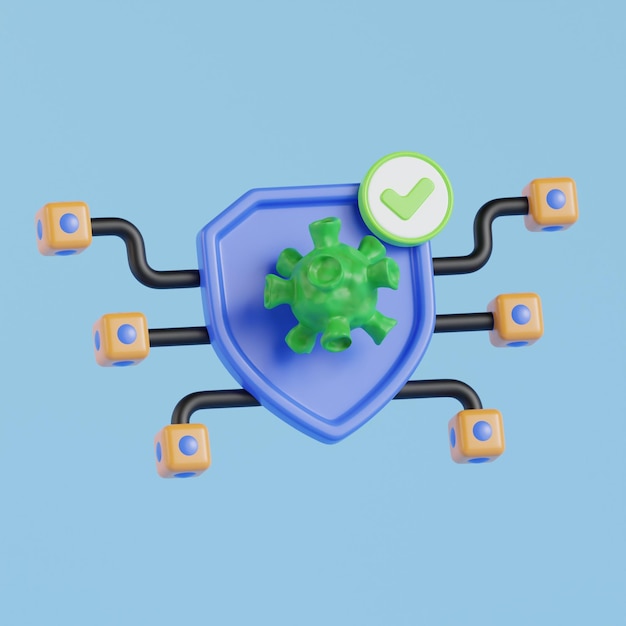 Cyber Security 3D antivirus encryptie gegevensbescherming Softwareontwikkeling