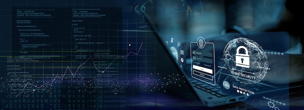 サイバーセキュリティの概念ログインユーザー識別情報セキュリティと暗号化セキュアインターネットアクセスサイバーセキュリティユーザーの個人情報へのセキュアアクセス