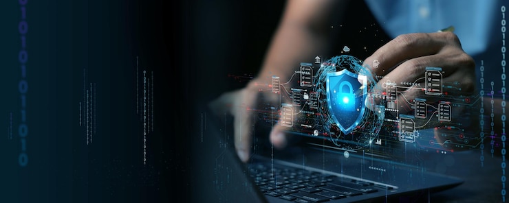 Photo cyber security concept login user identification information security and encryption secure internet