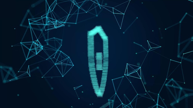 cyber security concept personal data protection network connection structure with shields digital background with dots and lines big data visualization 3d rendering