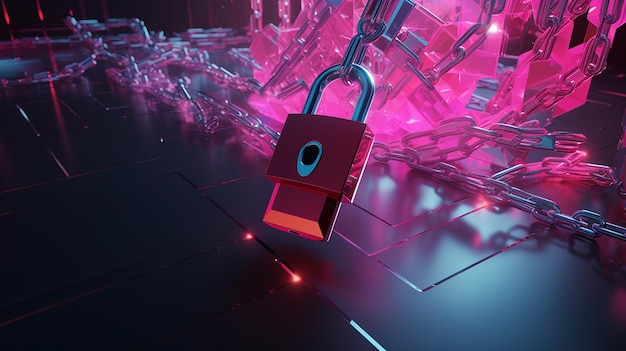 Cyber security data protection business technology 3D background