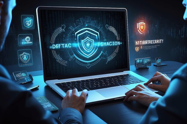 Кибербезопасность Защита данных Концепция информационной конфиденциальности Антивирусная защита от вирусов Интернет-технологии