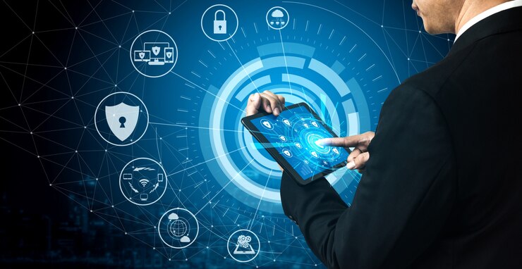 Photo cyber security and digital data protection concept