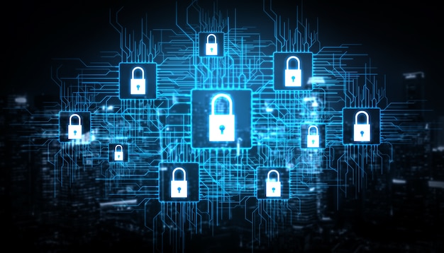 cyber security and digital data protection concept.