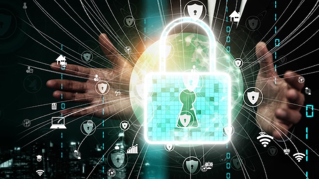 Технология шифрования кибербезопасности для защиты конфиденциальности данных концептуальна