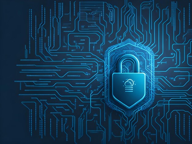 Cyber security and internet protection background ai generate