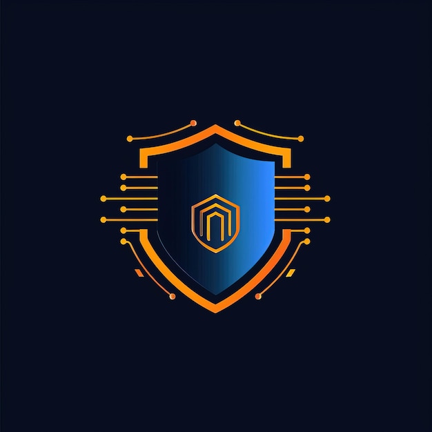 Photo cyber security logo design template shield icon vector illustration