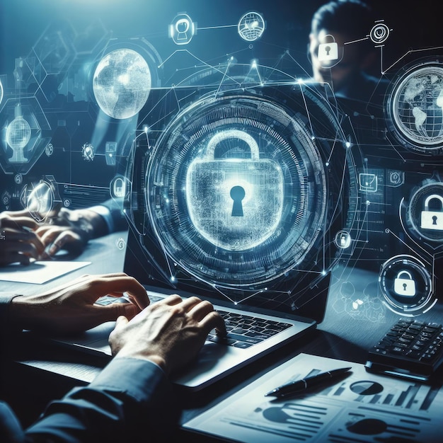 Premium Photo | Cyber security network Data protection concept ...