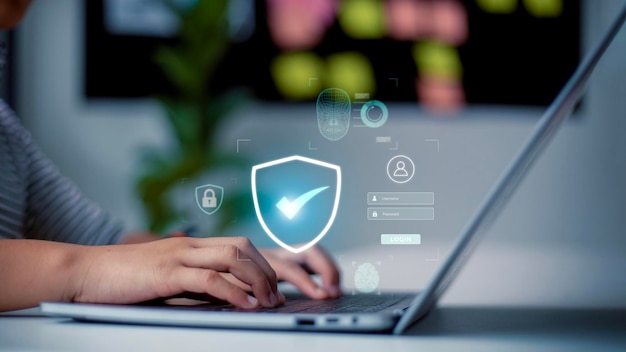 cyber security and network protection with cybersecurity experts working on secure access internet to protect servers against cybercrime