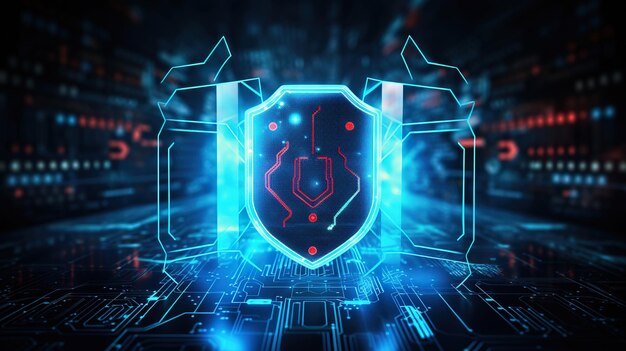 cyber security sheild background Generative Ai