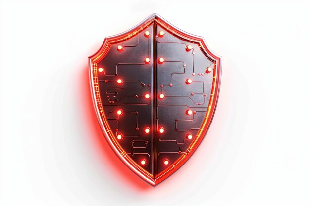 Cyber security Shield On White Background