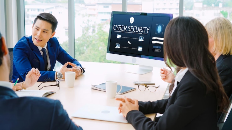 Photo コンピュータ画面のサイバーセキュリティシステムは,プライベートな情報をしっかりと保護します