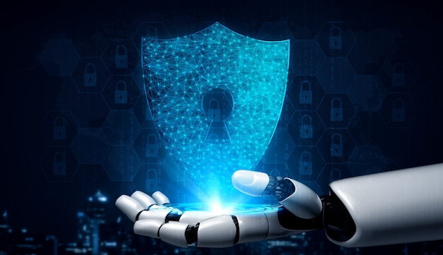 cyber security technology and online data protection by ai robot