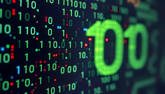 使用二進制代碼的網絡矩陣背景與數字編程代碼抽象技術背景