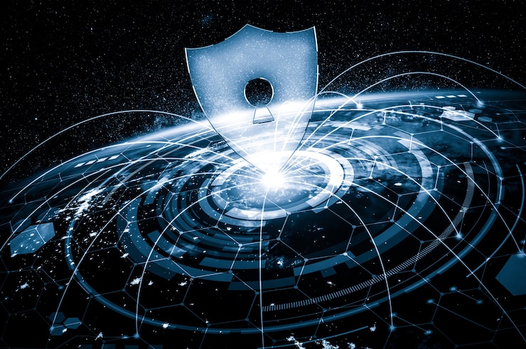 Foto cyberbeveiligingstechnologie en online gegevensbescherming in innovatieve perceptie