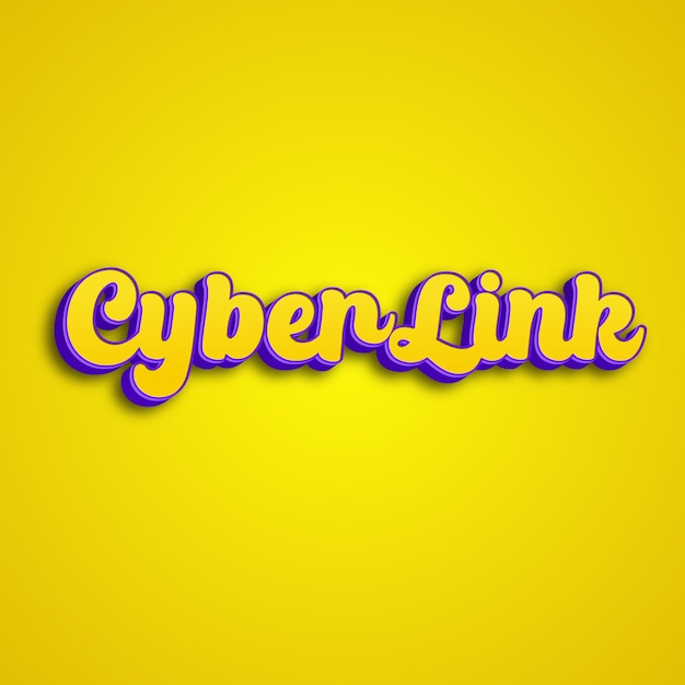 Photo cyberlink typography 3d design yellow pink white background photo jpg