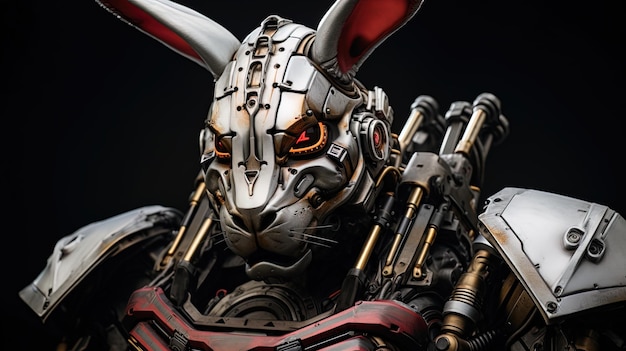 Кибернетический робот-убийца демонов кролик его большой мускулистый и бронированный реализм резкость ar 169 v 52 работа