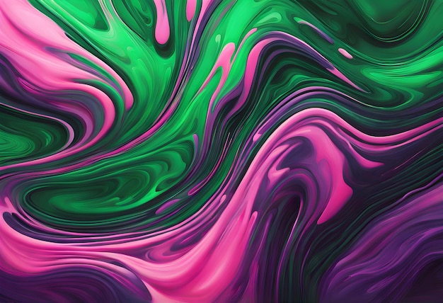 Cyberpunk abstract background of flowing green