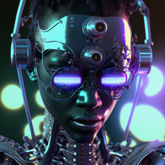 Cyberpunk aesthetic portrait concept