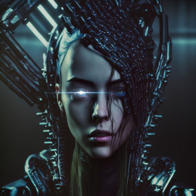 Cyberpunk aesthetic portrait concept