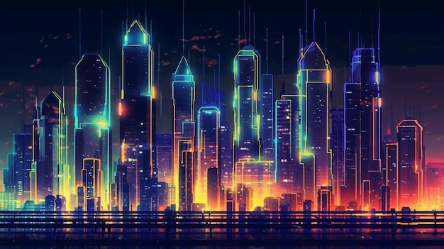 Premium AI Image  cyberpunk background HD 8K wallpaper Stock