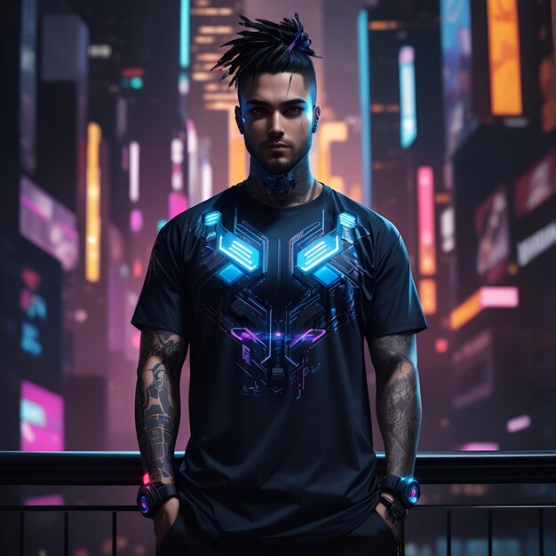 Photo cyberpunk boy