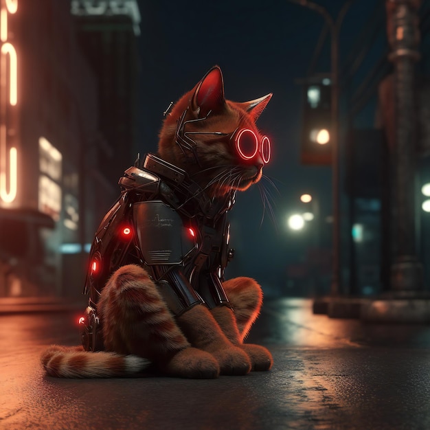 Cyberpunk Cat Alpha 07