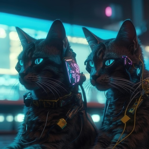 Cyberpunk cats Genrative Ai