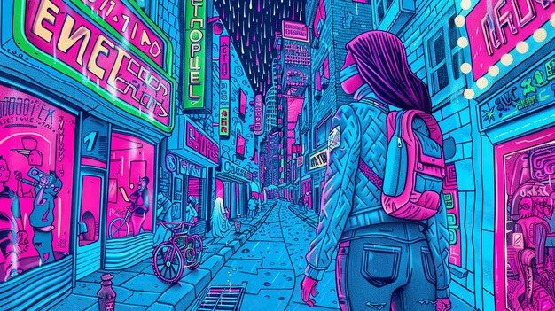 Cyberpunk City Neon Lights