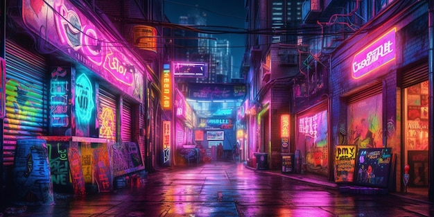 Wallpaper cyberpunk night city in rain