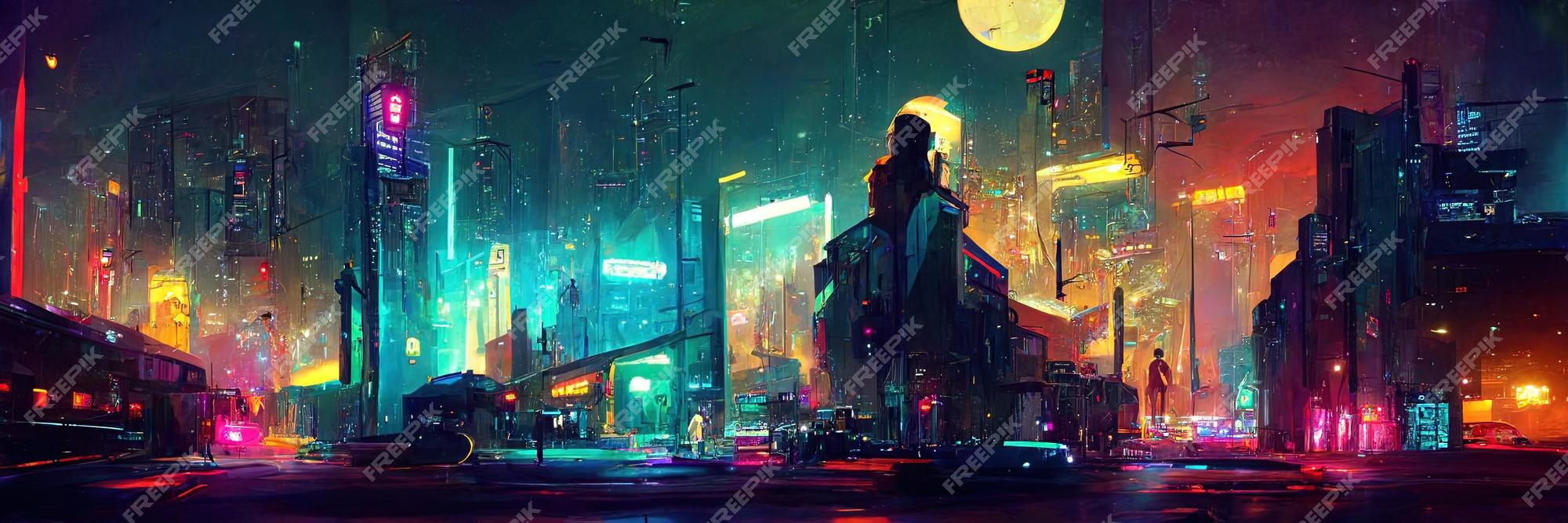 2k retro cyberpunk city wallpaper