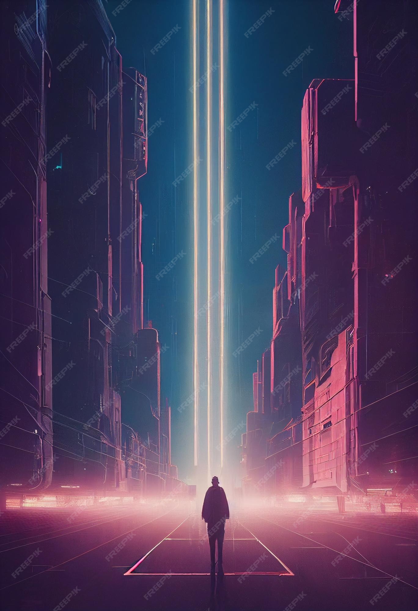 cyberpunk inspired phone wallpaper, blade runner