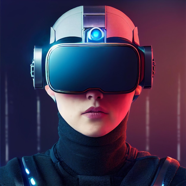 Cyberpunk concept virtual reality