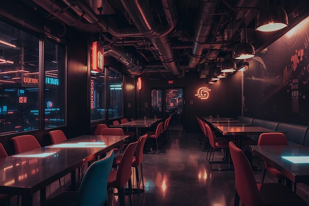 Cyberpunk Dining Room High Tech Vibes and Neon Aesthetics